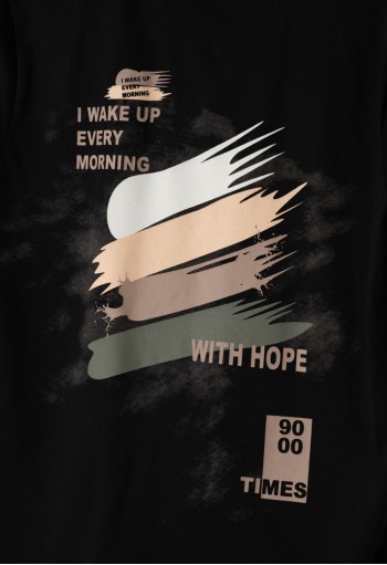 HASHTAG Σετ Μπλούζα με Κοντό Μανίκι και Σορτς "Hope" 266709 Μαύρο