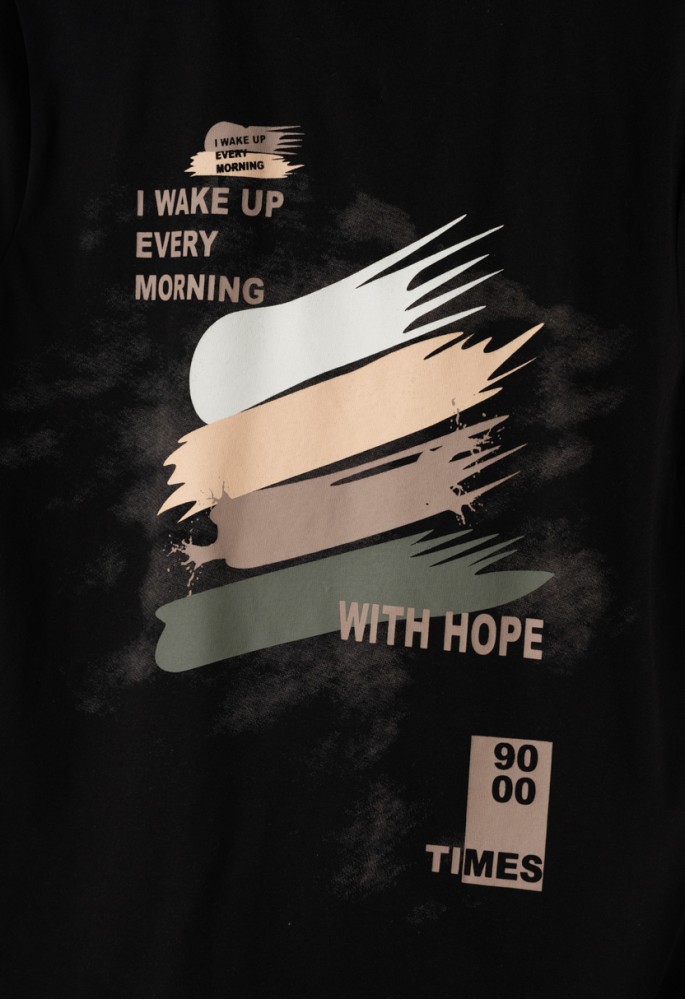 HASHTAG Σετ Μπλούζα με Κοντό Μανίκι και Σορτς "Hope" 266709 Μαύρο