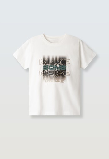 HASHTAG Μπλούζα με Κοντό Μανίκι "Make Some Noise" 266710 Λευκό