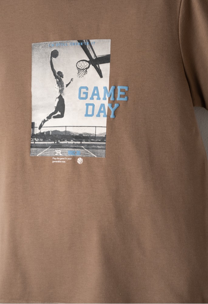 Hashtag Σετ Μπλούζα και Βερμούδα Τζιν Cargo με λάστιχο Game Day 266735 Καφέ Hashtag Σετ Μπλούζα και Βερμούδα Τζιν Cargo με λάστιχο Game Day 266735 Καφέ
