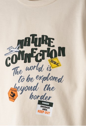HASHTAG Σετ Μπλούζα με Κοντό Μανίκι και Σορτς "Nature Connection" 266839 Εκρού
