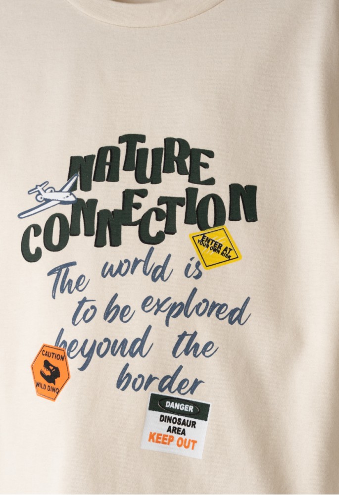 HASHTAG Σετ Μπλούζα με Κοντό Μανίκι και Σορτς "Nature Connection" 266839 Εκρού HASHTAG Σετ Μπλούζα με Κοντό Μανίκι και Σορτς "Nature Connection" 266839 Εκρού