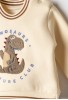 HASHTAG Σετ Φούτερ και Παντελόνι Φόρμας "DINOSAURS" 267605 Μπεζ-Καφέ