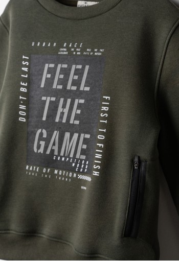 HASHTAG Σετ Μπλούζα Φούτερ και Παντελόνι Φόρμας "Feel The Game" 267702 Χακί HASHTAG Σετ Μπλούζα Φούτερ και Παντελόνι Φόρμας "Feel The Game" 267702 Χακί