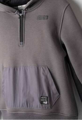 HASHTAG Σετ Μπλούζα Φούτερ με Κουκούλα Half Zip και Παντελόνι Φόρμας 267703 Γκρι HASHTAG Σετ Μπλούζα Φούτερ με Κουκούλα Half Zip και Παντελόνι Φόρμας 267703 Γκρι