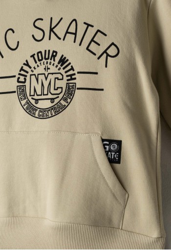 HASHTAG Σετ Μπλούζα Φούτερ και Παντελόνι Φόρμας "NYC SKATER" 267809 Μπεζ