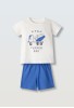HASHTAG Πιτζάμα με Μάσκα Ύπνου "Little Player" H-634 Λευκό-Μπλε HASHTAG Πιτζάμα με Μάσκα Ύπνου "Little Player" H-634 Λευκό-Μπλε