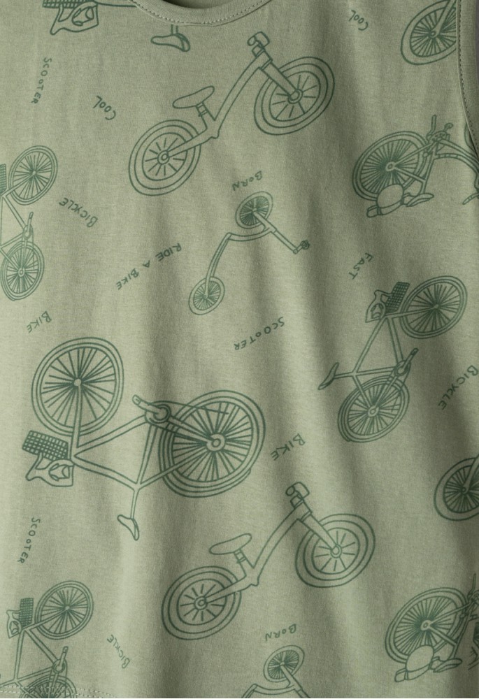 HASHTAG Πιτζάμα Αμάνικη με Μάσκα Ύπνου "Bike" H-642 Πράσινο HASHTAG Πιτζάμα Αμάνικη με Μάσκα Ύπνου "Bike" H-642 Πράσινο