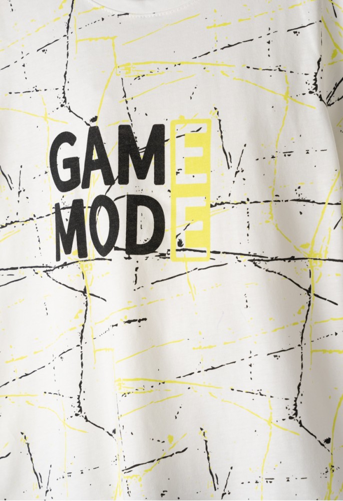 HASHTAG Πιτζάμα με Μάσκα Ύπνου "Game Mode" H-643 Λευκό HASHTAG Πιτζάμα με Μάσκα Ύπνου "Game Mode" H-643 Λευκό