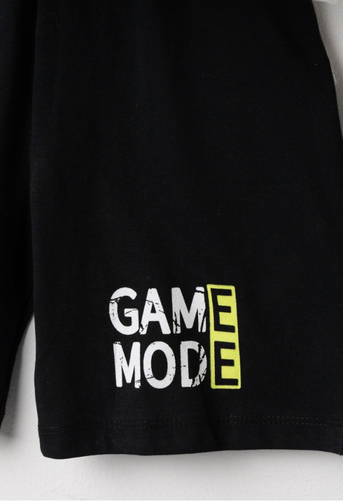 HASHTAG Πιτζάμα με Μάσκα Ύπνου "Game Mode" H-643 Λευκό HASHTAG Πιτζάμα με Μάσκα Ύπνου "Game Mode" H-643 Λευκό
