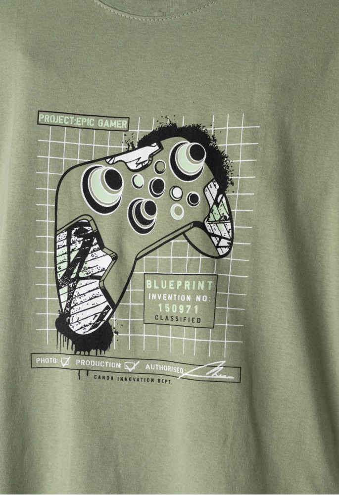 HASHTAG Πιτζάμα με Μάσκα Ύπνου "Gamer" H-644 Χακί HASHTAG Πιτζάμα με Μάσκα Ύπνου "Gamer" H-644 Χακί