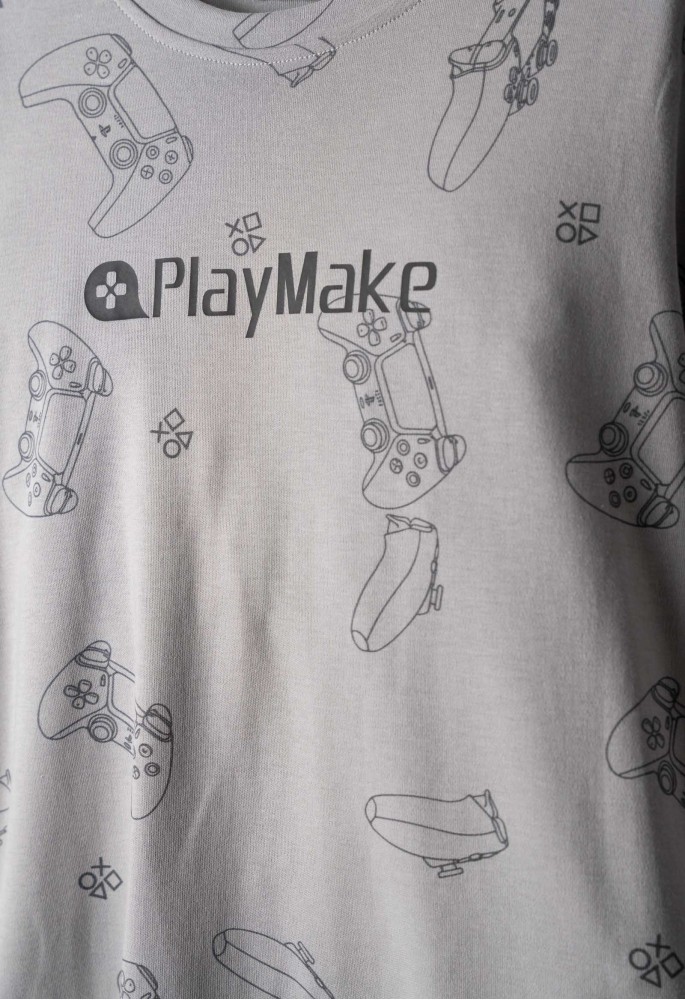 HASHTAG Πιτζάμα με Μάσκα Ύπνου "PlayMake" H-712 Γκρι HASHTAG Πιτζάμα με Μάσκα Ύπνου "PlayMake" H-712 Γκρι