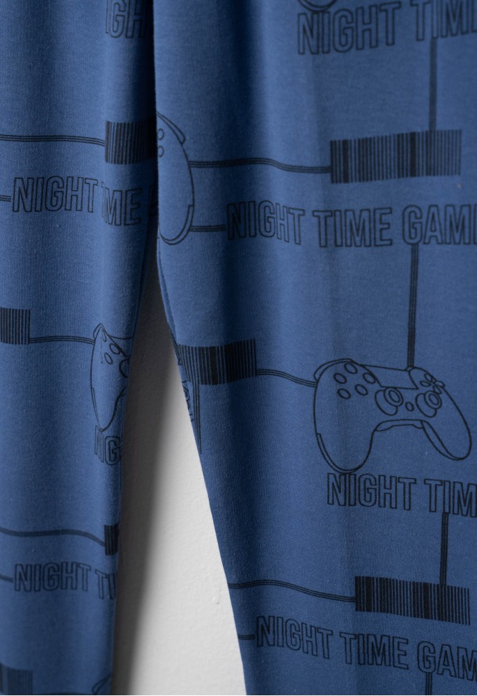 HASHTAG Πιτζάμα με Μάσκα Ύπνου "Night Time Gamer" H-715 Μπλε HASHTAG Πιτζάμα με Μάσκα Ύπνου "Night Time Gamer" H-715 Μπλε