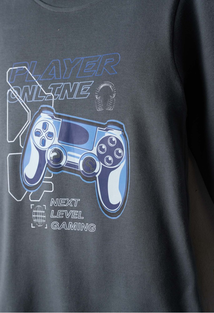 HASHTAG Πιτζάμα με Μάσκα Ύπνου "Player Online" H-716 Ανθρακί HASHTAG Πιτζάμα με Μάσκα Ύπνου "Player Online" H-716 Ανθρακί