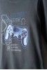 HASHTAG Πιτζάμα με Μάσκα Ύπνου "Player Online" H-716 Ανθρακί HASHTAG Πιτζάμα με Μάσκα Ύπνου "Player Online" H-716 Ανθρακί