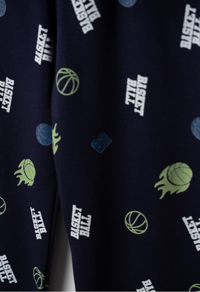 HASHTAG Πιτζάμα με Μάσκα Ύπνου "Basketball" H-717 Μπλε