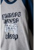 HASHTAG Πιτζάμα με Μάσκα Ύπνου "Gamers Never Sleep" H-723 Μπλε Σκούρο-Γκρι