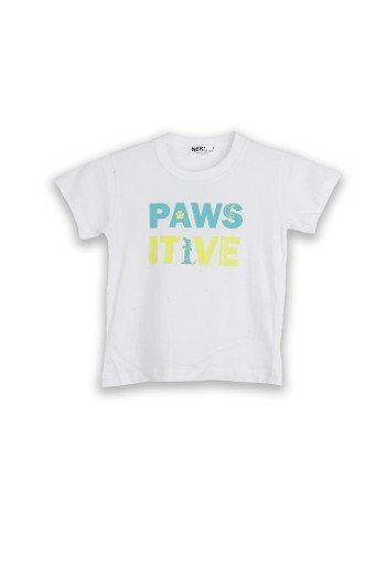 Nek Σετ Μπλούζα και Βερμούδα Paws 41925 Λευκό- Μέντα 