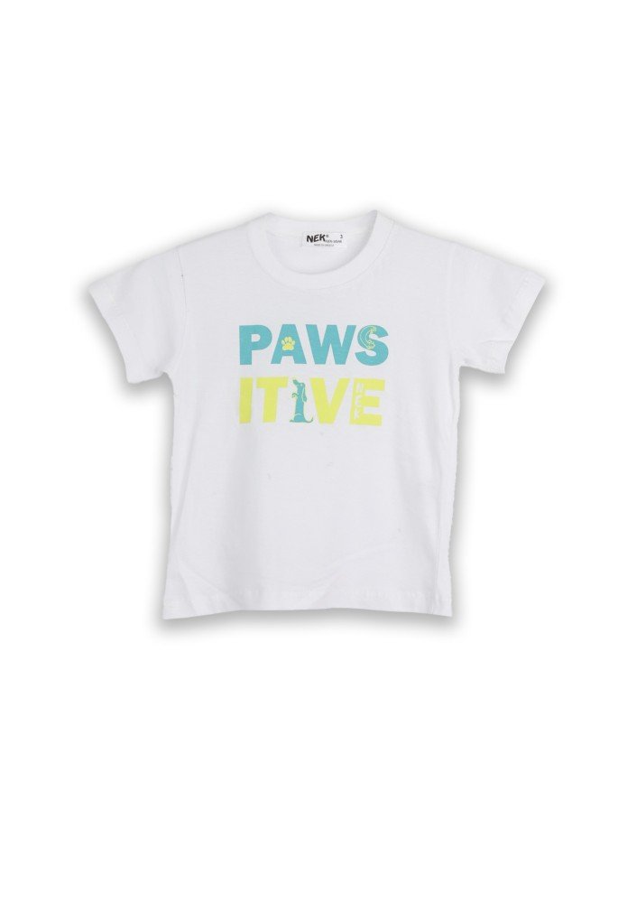 Nek Σετ Μπλούζα και Βερμούδα Paws 41925 Λευκό- Μέντα Nek Σετ Μπλούζα και Βερμούδα Paws 41925 Λευκό- Μέντα