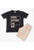 TRAX Σετ Μπλούζα με Κοντό Μανίκι και Βερμούδα "Think Outside The Box" 49315 Μαύρο-Μπεζ TRAX Σετ Μπλούζα με Κοντό Μανίκι και Βερμούδα "Think Outside The Box" 49315 Μαύρο-Μπεζ