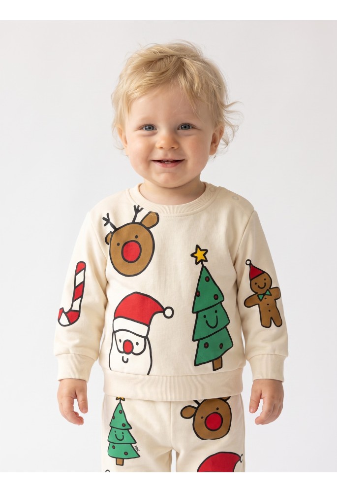 TRAX Σετ Εποχιακό Μπλούζα και Παντελόνι "Christmas" 50552 Cream TRAX Σετ Εποχιακό Μπλούζα και Παντελόνι "Christmas" 50552 Cream