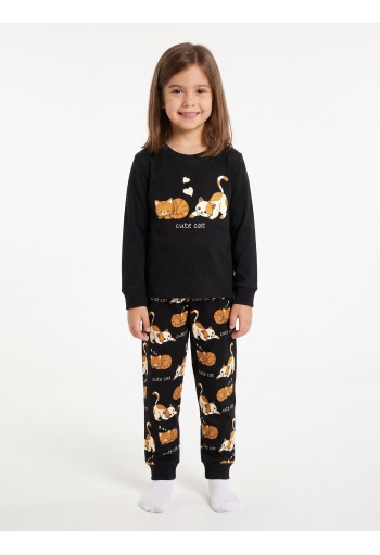 TRAX Πιτζάμα "Cute Cat" 50693 Μαύρο TRAX Πιτζάμα "Cute Cat" 50693 Μαύρο