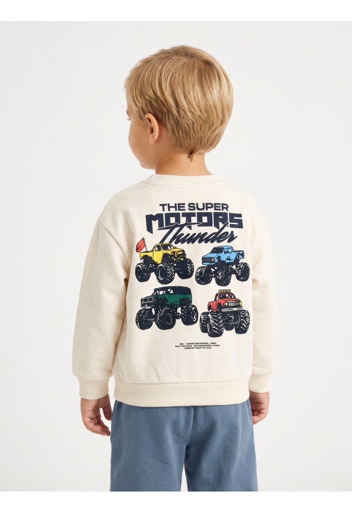 TRAX Σετ Μπλούζα Φούτερ και Παντελόνι Φόρμας "Motor Thunder" 50914 Cream TRAX Σετ Μπλούζα Φούτερ και Παντελόνι Φόρμας "Motor Thunder" 50914 Cream