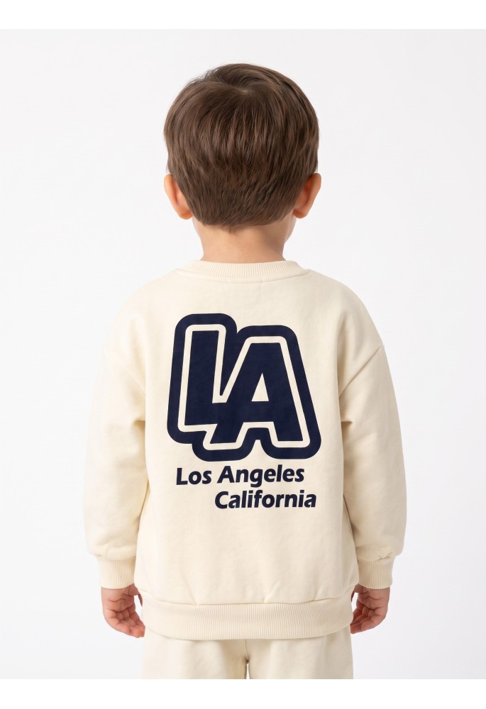 TRAX Σετ Μπλούζα Φούτερ και Παντελόνι Φόρμας "Los Angeles" 50925 Cream TRAX Σετ Μπλούζα Φούτερ και Παντελόνι Φόρμας "Los Angeles" 50925 Cream