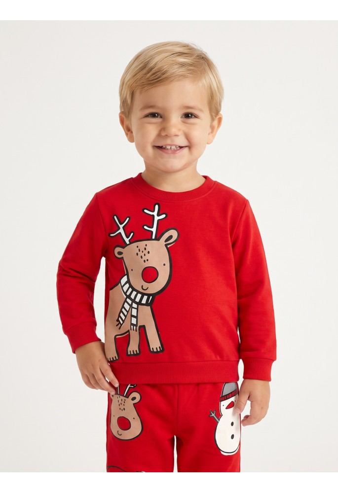 TRAX Πιτζάμα "Christmas Deer" 50995 Κόκκινο TRAX Πιτζάμα "Christmas Deer" 50995 Κόκκινο